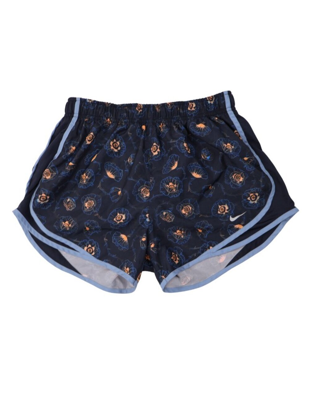 Nike Dri-FIT Floral Running Shorts Navy Blue Athletic Women's Size M